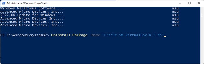 uninstall-package-virtualbox