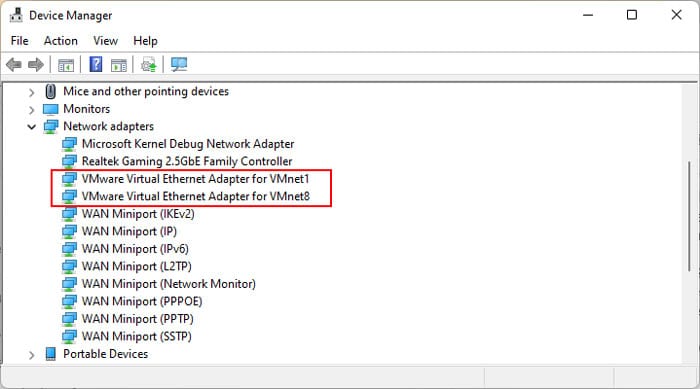 vmware-network-adapters