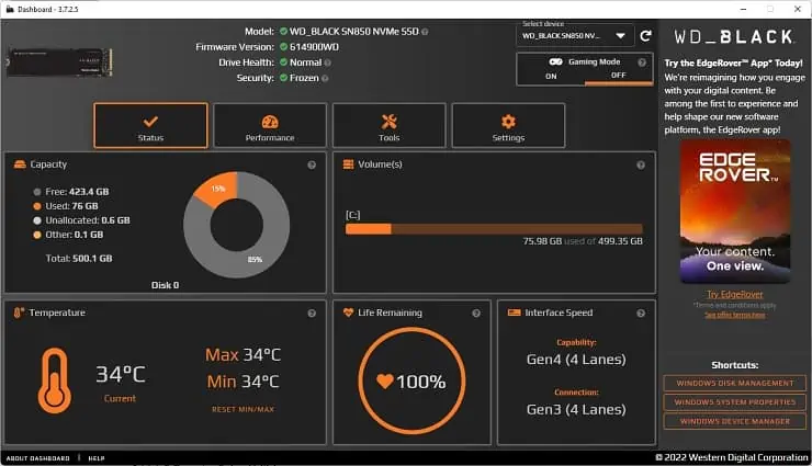 How to Perform SSD Health Check (6 Effective Ways) 34 western-digital-ssd-management-tool-1