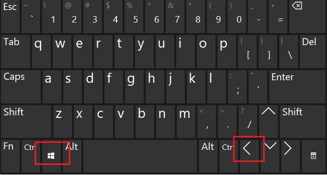 windows and left arrow keys