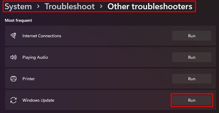 windows update troubleshooter