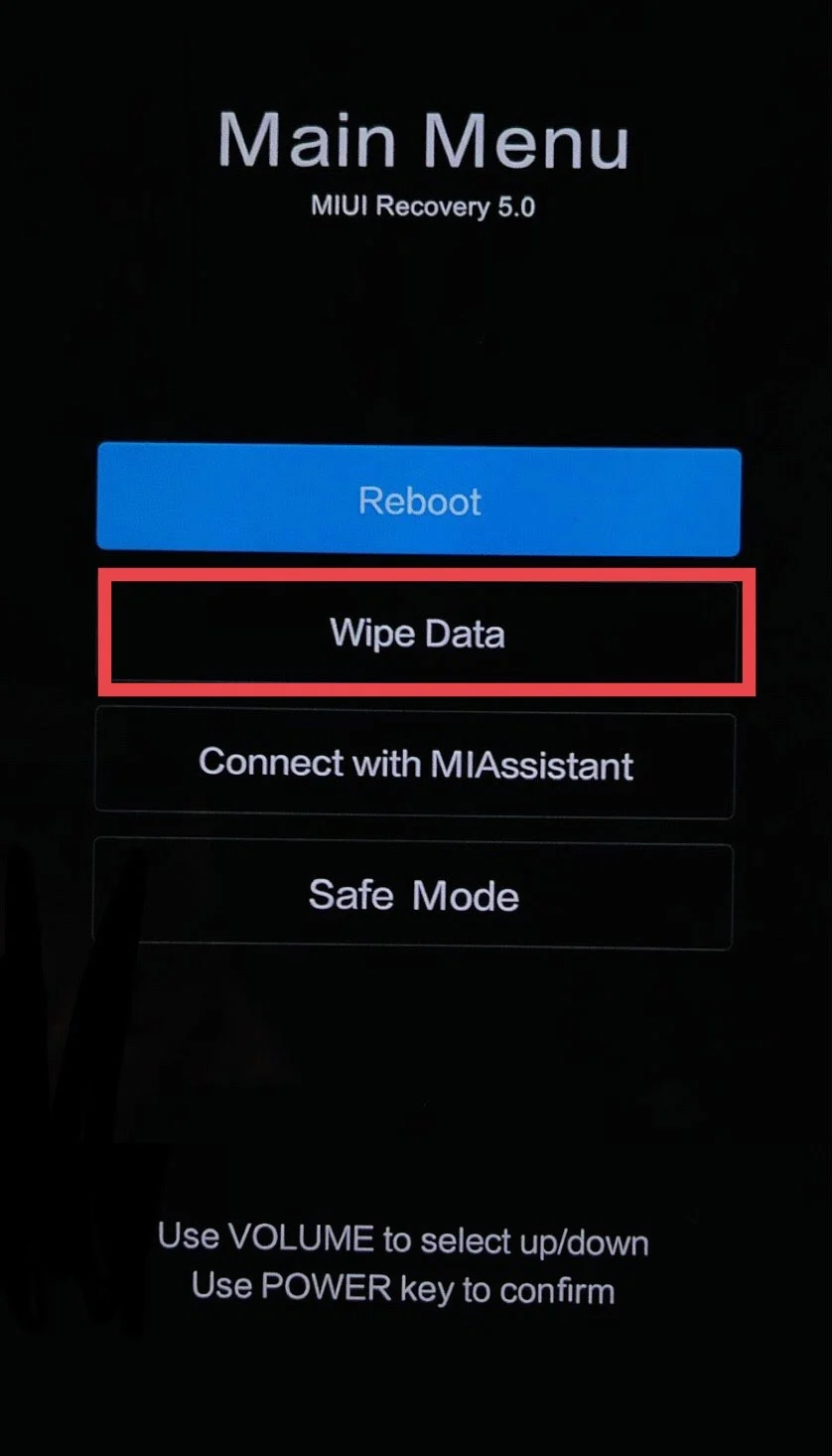 wipe data on Xiaomi