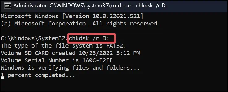 CHKDSK-SD-card