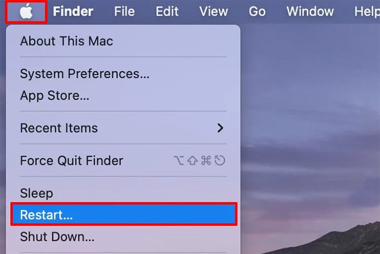 Choose Restart 