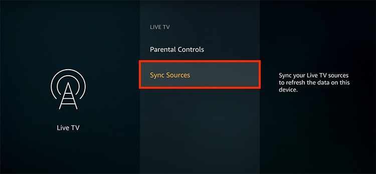Click Live-TV -Sync-Sources