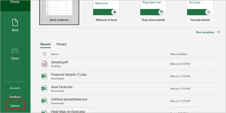 Excel-Options