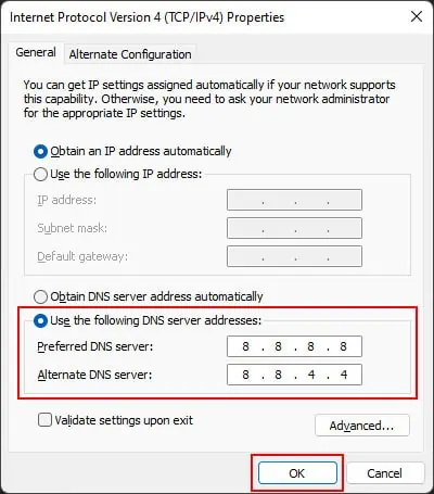 Internet-protocol-v4-dns-server-google