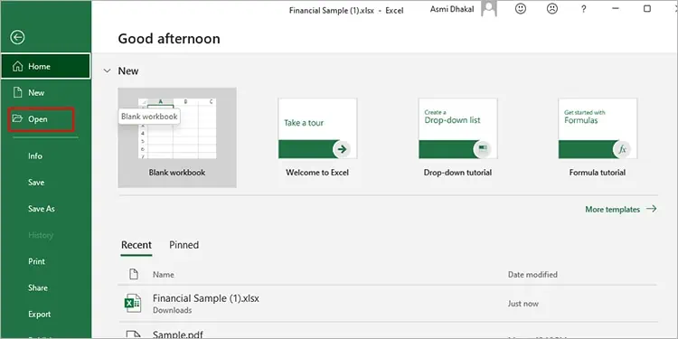 Open-Excel-File