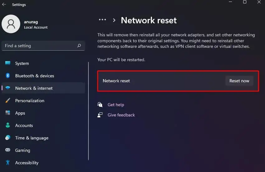 Reset-Network