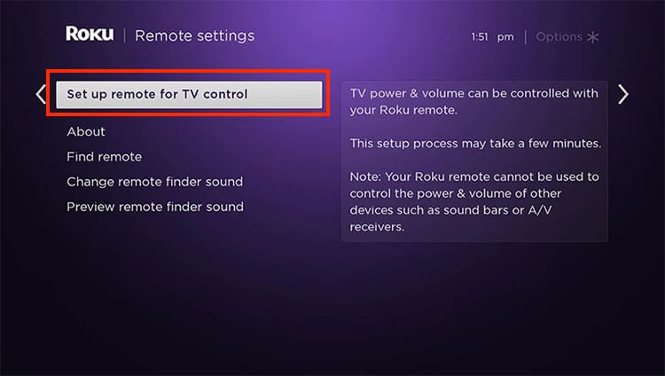 Roku-set-up-remote-for-TV-Control