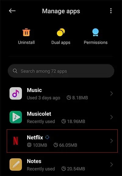 Choose Apps Netflix 