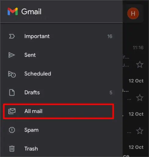 Gmail Messages Are Missing? Try these 9 Ways to Fix It 64 all-mail-option-phone