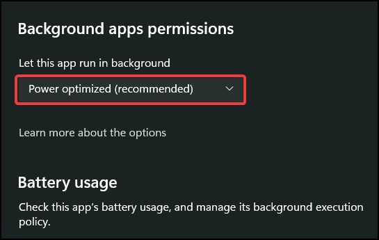 background app permission