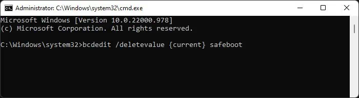 bcdedit-safeboot-disable
