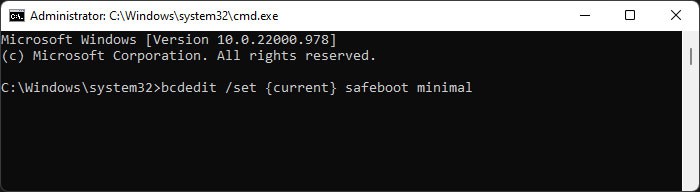 bcdedit-safeboot