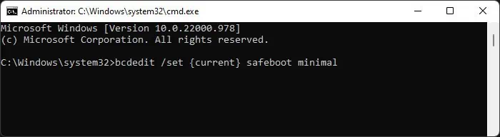 bcdedit-safeboot