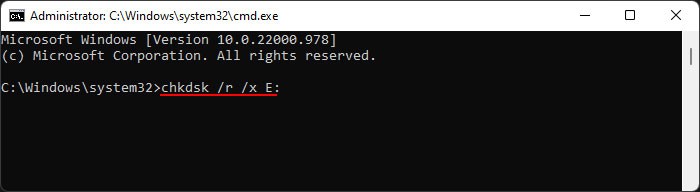 chkdsk-r-x-e