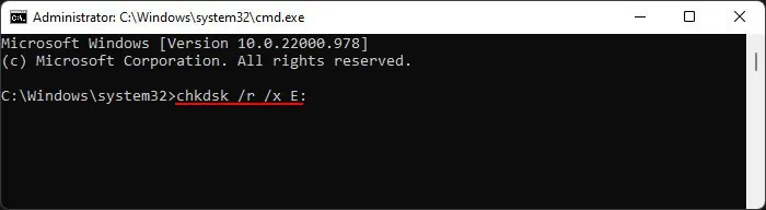 chkdsk-r-x-e