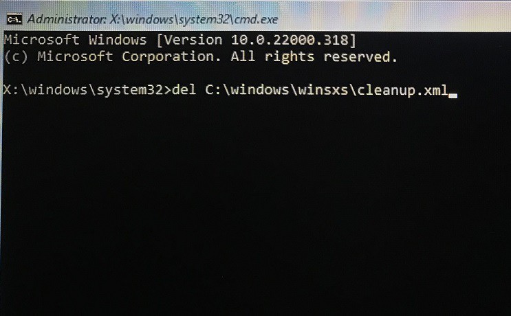 delete cleanup xml file