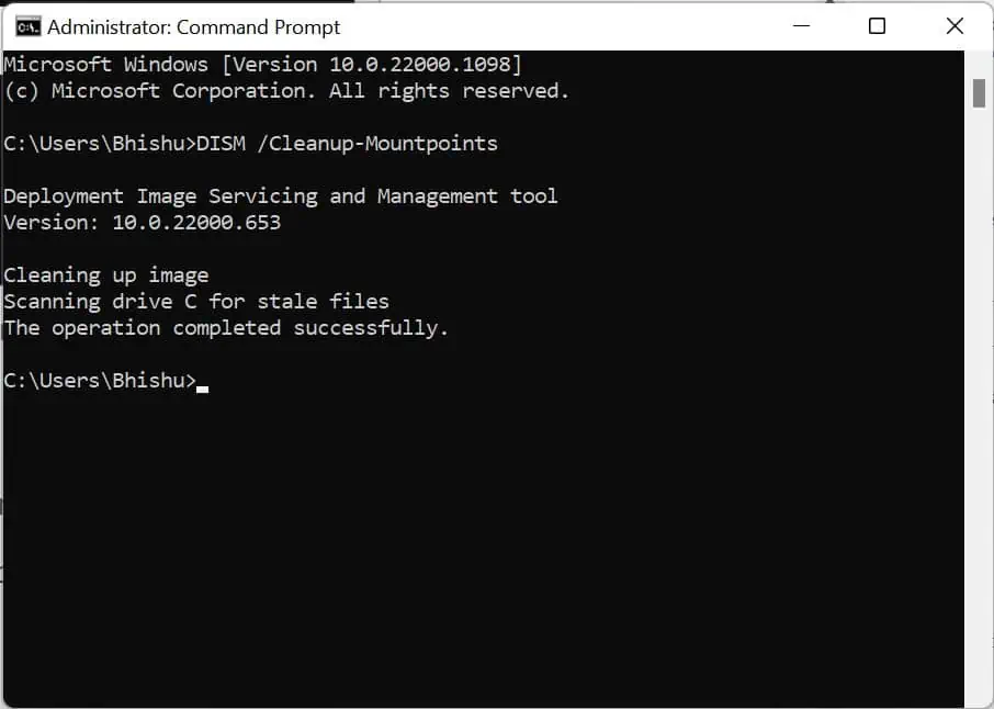 Fixed: Windows Could Not Start the WLAN Autoconfig Service on Local Computer 73 dism-cleanup-mount-points