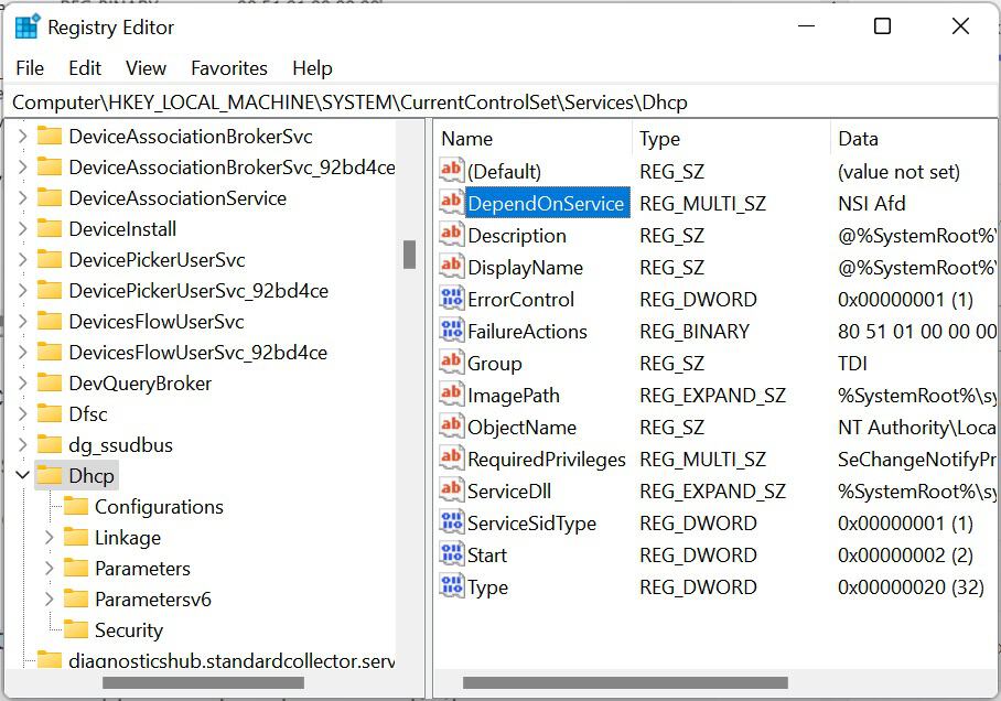 double click dependonservice