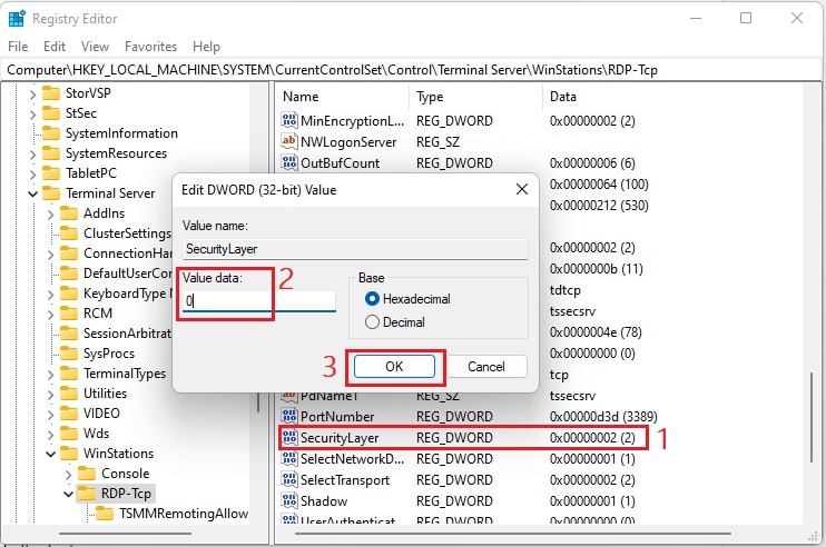edit security layer value
