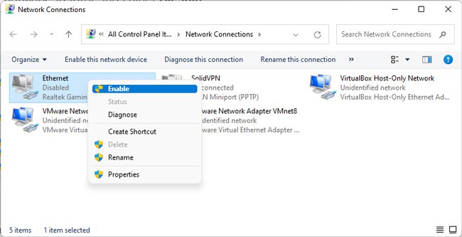 enable-ethernet-adapter