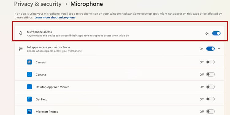 enable mic on windows