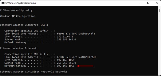 ethernet-adapter-default-gateway
