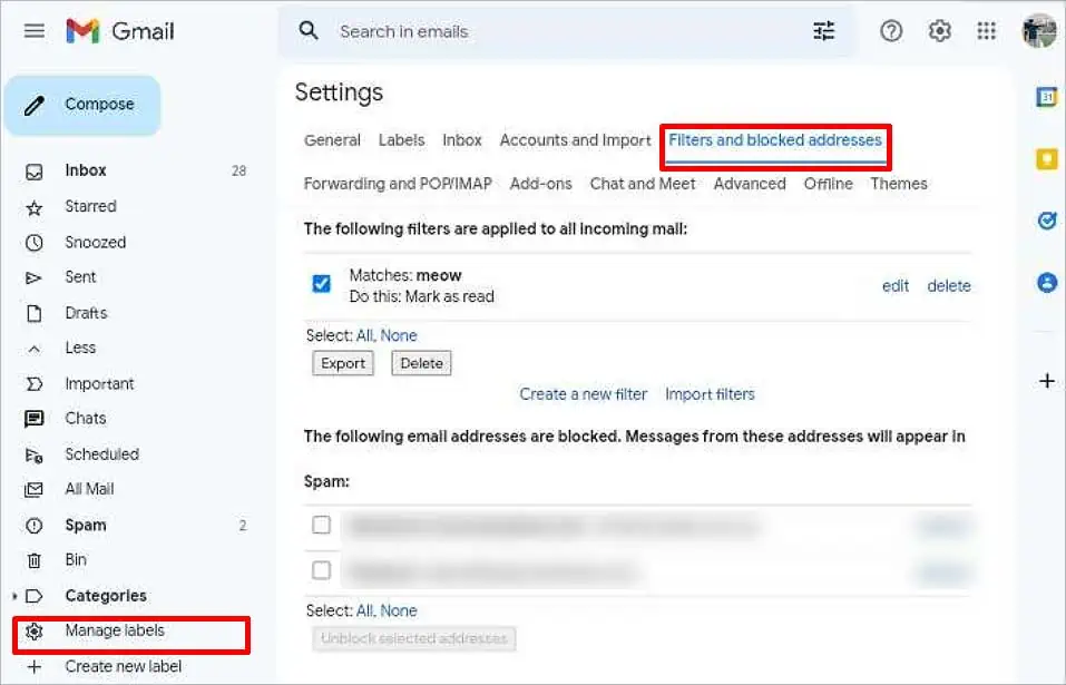 Gmail Messages Are Missing? Try these 9 Ways to Fix It 75 filters-and-blocked-address-android