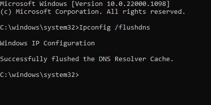 flush dns wifi not working