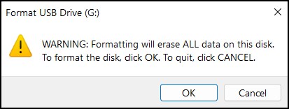 format sd card confirm