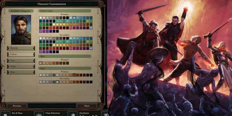 20 Best Character Customization Games 4 pillars of eternity 2 customization screen