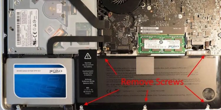 remove battery screws dell laptop