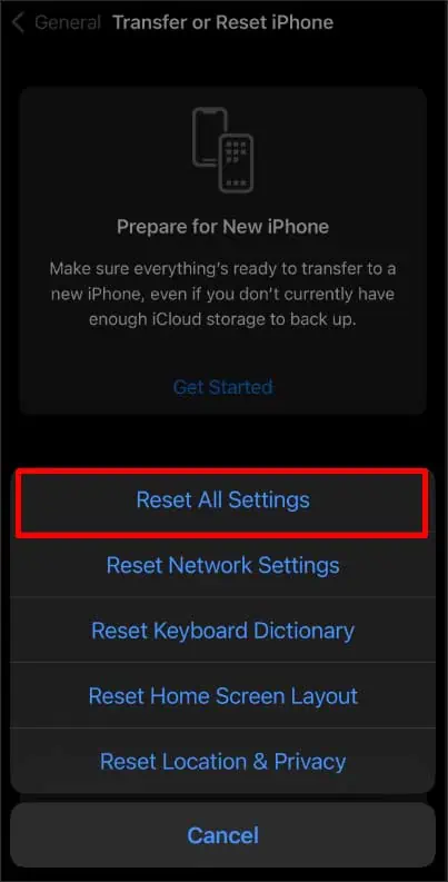 Why is iCloud Greyed Out? 7 Ways to Fix It 29 reset-all-settings-iphone