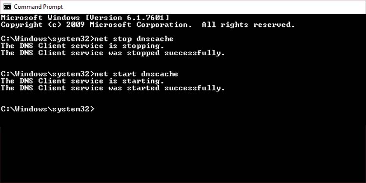 restart dns cache service