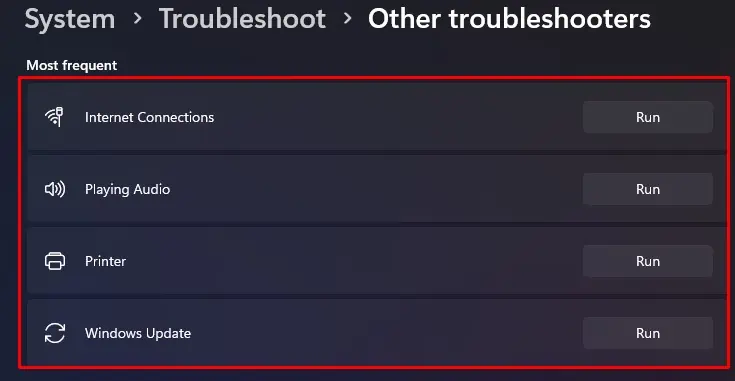 run-troubleshooter