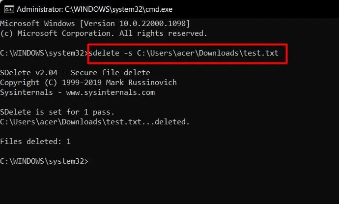 sdelete-command