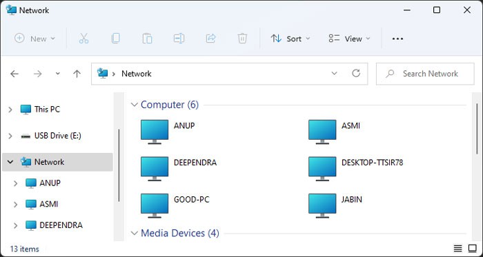 select-the-network-computer
