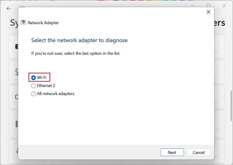Fixed: Windows Could Not Start the WLAN Autoconfig Service on Local Computer 65 select-wifi-to-diagnose