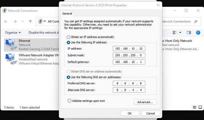 set-static-ip-windows