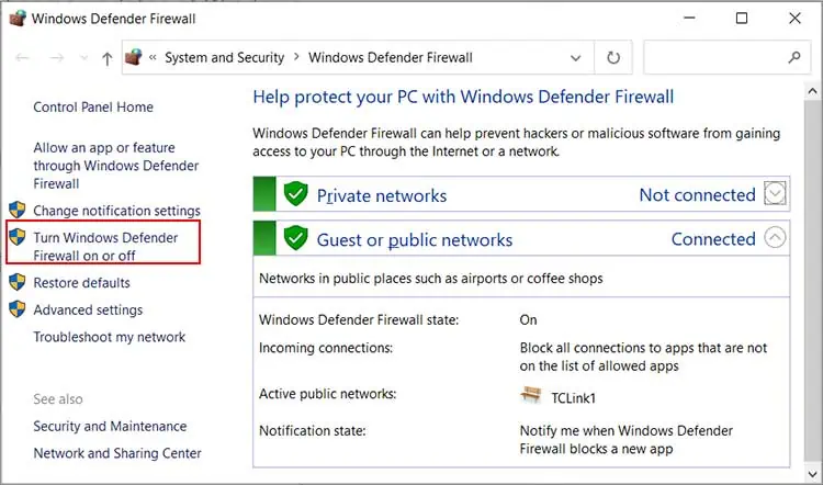 Comcast Email Not Working? Try These Fixes 34 turn-windows-defender-firewall-on-or-off-1