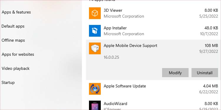 uninstall applications
