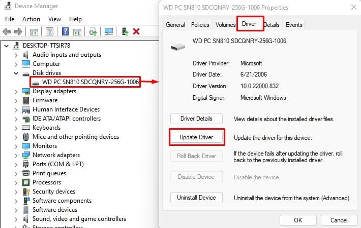 update hard disk driver hard disk not found