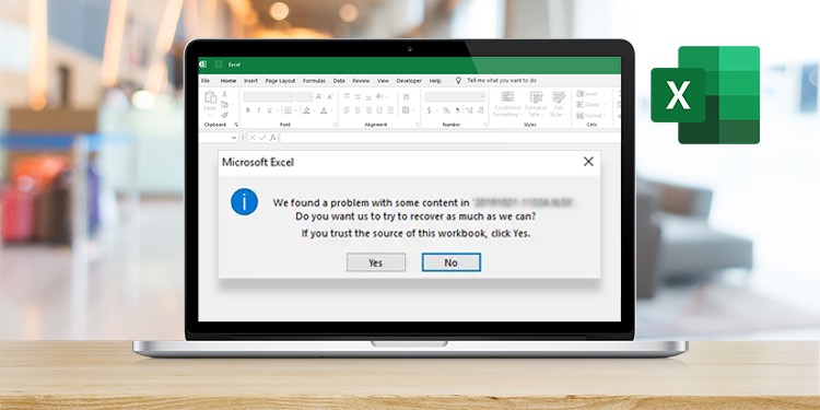 we found a problem with some content in excel