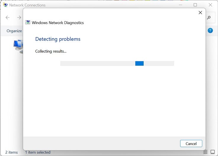 windows network diagnostics