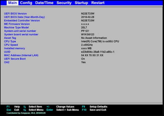 lenovo BIOS