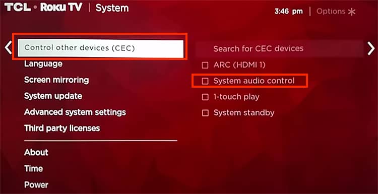 Choose Control-other-devices-System-Audio-Control 