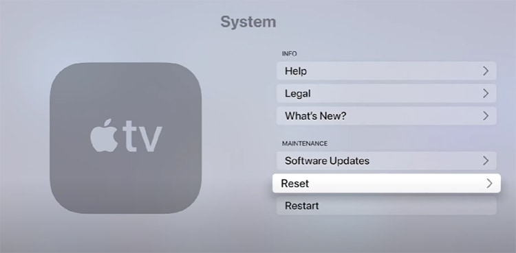 Choose-System-Reset 
