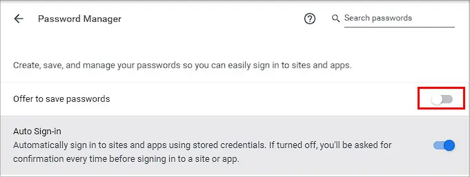 How to See Saved Passwords on Chrome 47 Chrome-Toggle-of-Offer-to-Save-Passwords